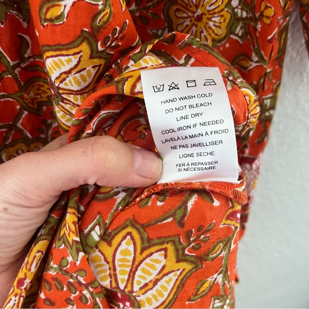Vibrant Orange Floral Midi Dress - Picture 11 of 14